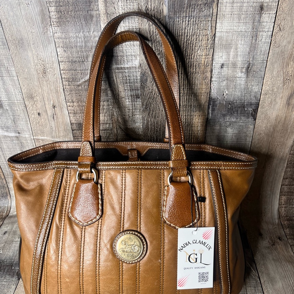 Vintage Celine Brown Leather Tote shoulder Bag